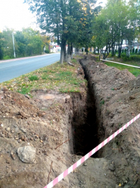 Что прокладывают в Комсомольском сквере?