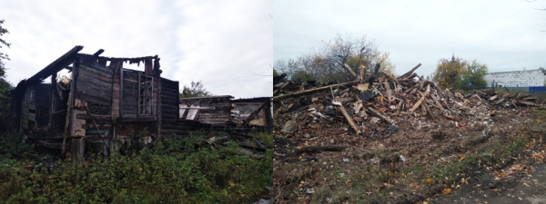 Снесены руины дома на улице Пархоменко
